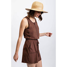 Load image into Gallery viewer, BUTTER SLEEVELESS DEFINED ROMPER DRESS: Pomegranate Large