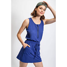 Load image into Gallery viewer, BUTTER SLEEVELESS DEFINED ROMPER DRESS: Pomegranate Large