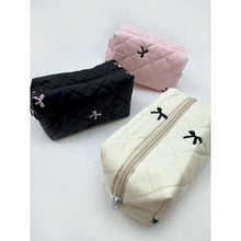 Load image into Gallery viewer, Embossed Cloth with Bow Embroidery Cosmetic Bag