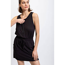 Load image into Gallery viewer, BUTTER SLEEVELESS DEFINED ROMPER DRESS: Pomegranate Large