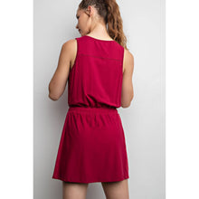 Load image into Gallery viewer, BUTTER SLEEVELESS DEFINED ROMPER DRESS: Pomegranate Large