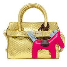 Load image into Gallery viewer, Crocodile Pony Handbag: Hot Pink