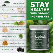 Load image into Gallery viewer, Sea Moss Green Superfood Blend with Spirulina, Ashwagandha