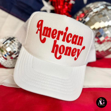 Load image into Gallery viewer, American Honey Trucker Hat: Columbia Blue