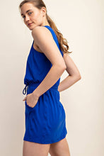 Load image into Gallery viewer, BUTTER SLEEVELESS DEFINED ROMPER DRESS: Pomegranate Large