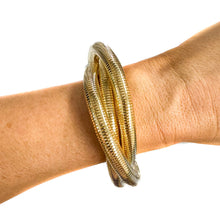 Load image into Gallery viewer, Small Gold Triple Metal Bangles: Silver