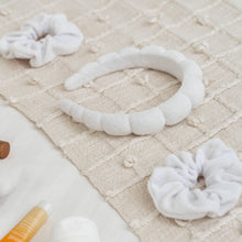 Load image into Gallery viewer, Terry Cloth Spa Headband W/ Scrunchies:Pink Floral