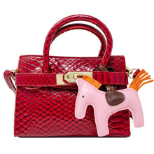 Load image into Gallery viewer, Crocodile Pony Handbag: Hot Pink