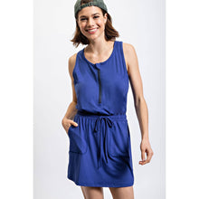 Load image into Gallery viewer, BUTTER SLEEVELESS DEFINED ROMPER DRESS: Pomegranate Large