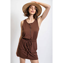 Load image into Gallery viewer, BUTTER SLEEVELESS DEFINED ROMPER DRESS: Pomegranate Large