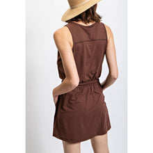 Load image into Gallery viewer, BUTTER SLEEVELESS DEFINED ROMPER DRESS: Pomegranate Large