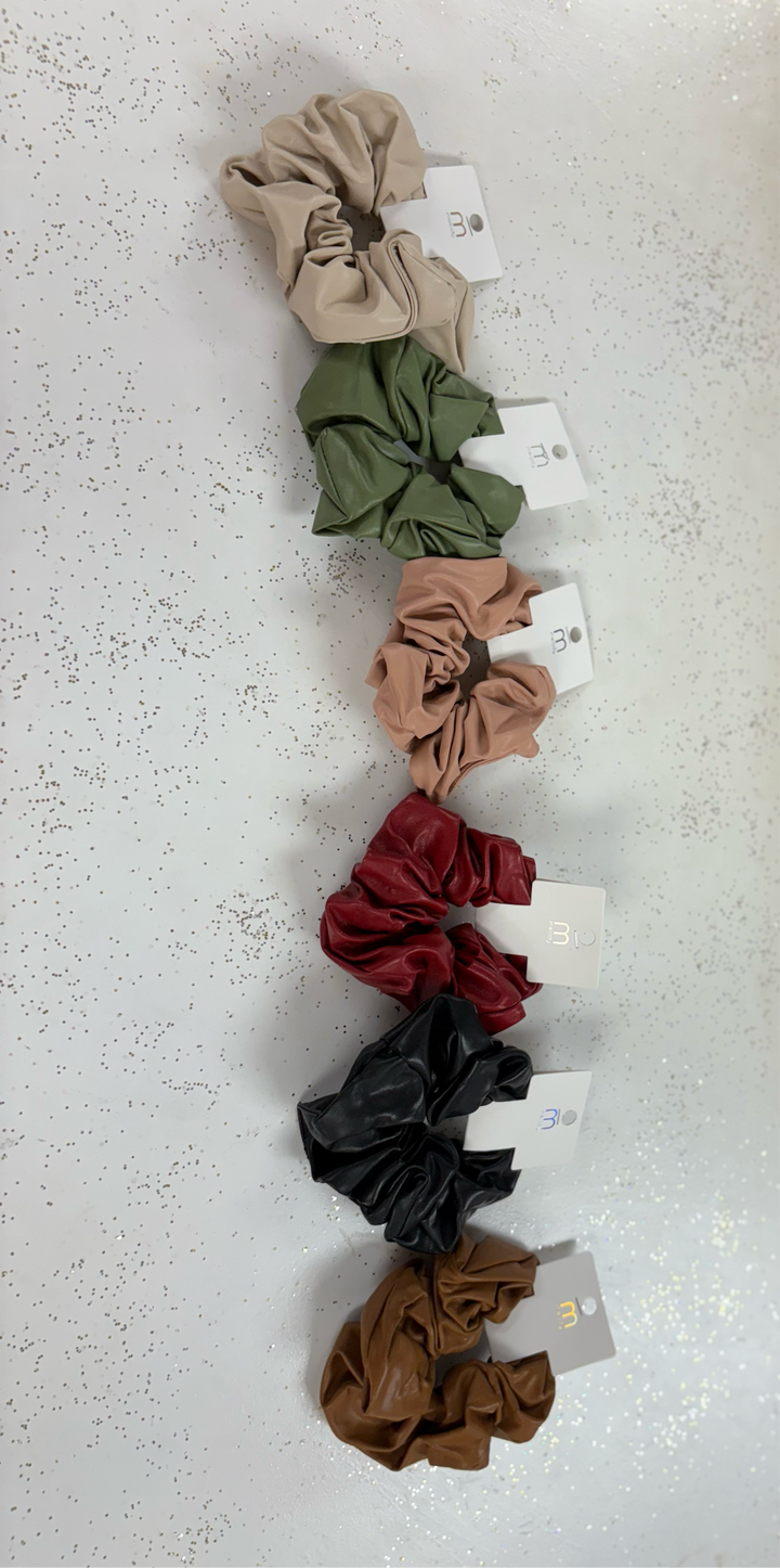 Leather Scrunchies