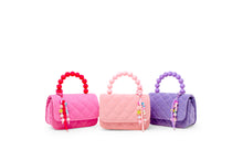 Load image into Gallery viewer, Pearl Handle Message Charm Handbag for Kids: Purple
