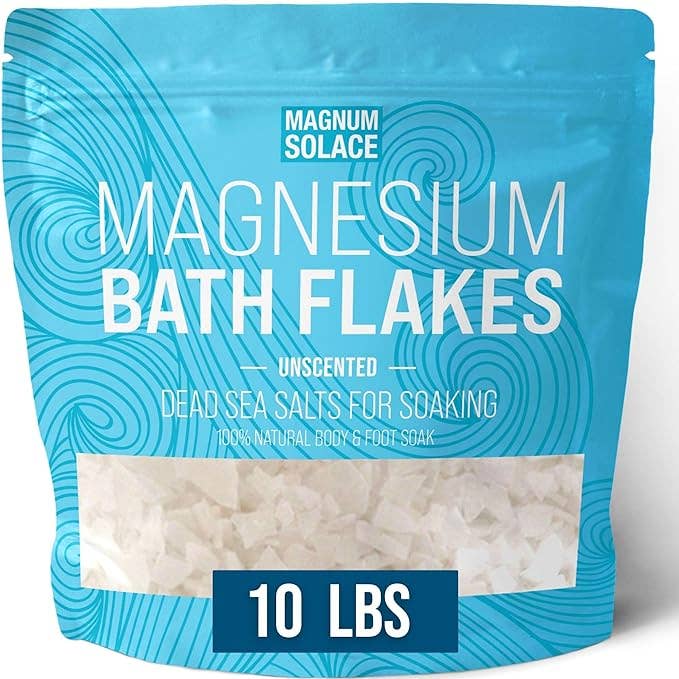 10LB Magnesium Bath Flakes, Dead Sea Bath Salts, Unscented