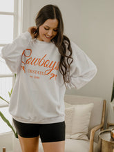 Load image into Gallery viewer, OSU Cowboys Established Bows White Corded Crew Sweatshirt
