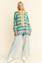 Load image into Gallery viewer, MULTI COLOR STRIPE PULLOVER SWEATER TOP
