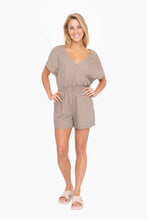 Load image into Gallery viewer, Dolman Sleeve Resort Romper: WARM GREY
