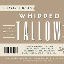 Load image into Gallery viewer, Vanilla Bean Whipped Tallow:24oz
