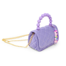 Load image into Gallery viewer, Pearl Handle Message Charm Handbag for Kids: Purple
