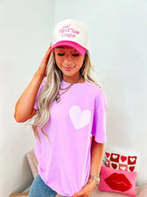 Load image into Gallery viewer, Heart Pocket Neon Violet Graphic Tee: SMALL
