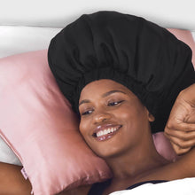 Load image into Gallery viewer, Kitsch Satin Sleep XL Adjustable Bonnet - Black
