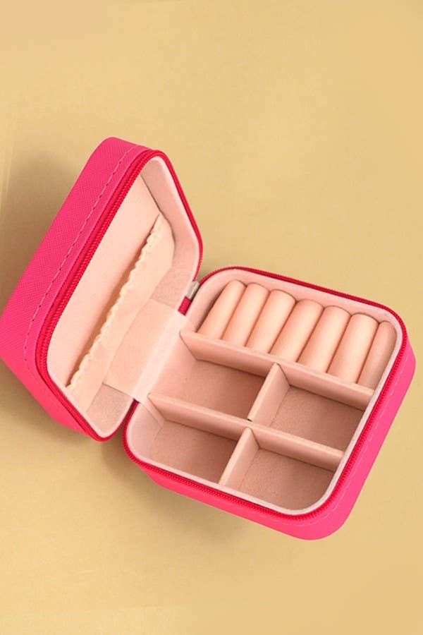 JEWELRY ORGANIZER TRAVEL BOX CASE | 40P532: Black