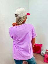 Load image into Gallery viewer, Heart Pocket Neon Violet Graphic Tee: SMALL
