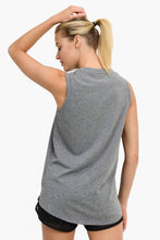 Load image into Gallery viewer, Notched Sleeveless Flowy Tank Top: WHITE
