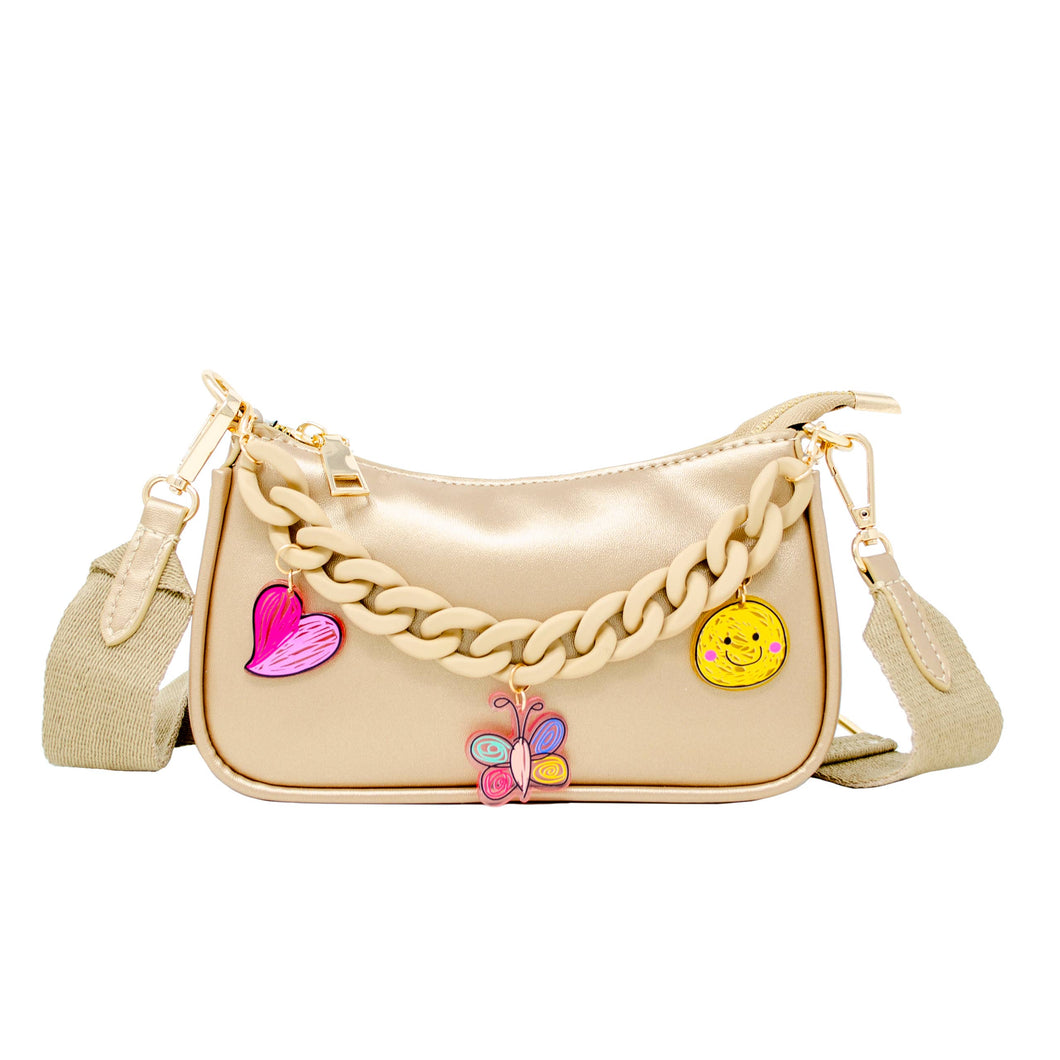 Hobo Jumbo Chain Charm Bag: Gold