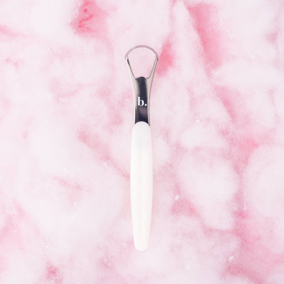 Stainless Steel Tongue Scraper: Pink