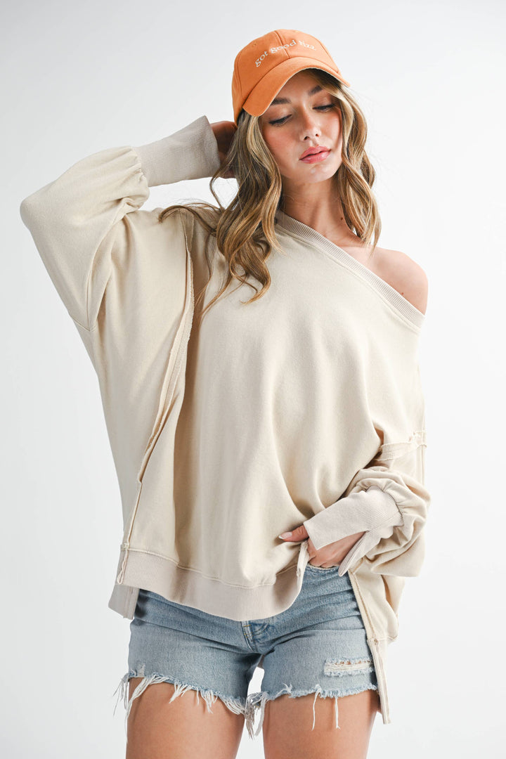 Oversized Seam Detail Pullover