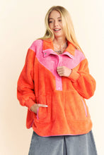 Load image into Gallery viewer, HALF HIDDEN ZIPPER FAUX FUR PULLOVER JACKET
