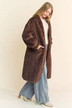 Load image into Gallery viewer, FUZZY RIB PATTERN LONG COAT
