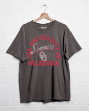 Load image into Gallery viewer, OU Oklahoma Sooners Draft Charcoal Thrifted Tee
