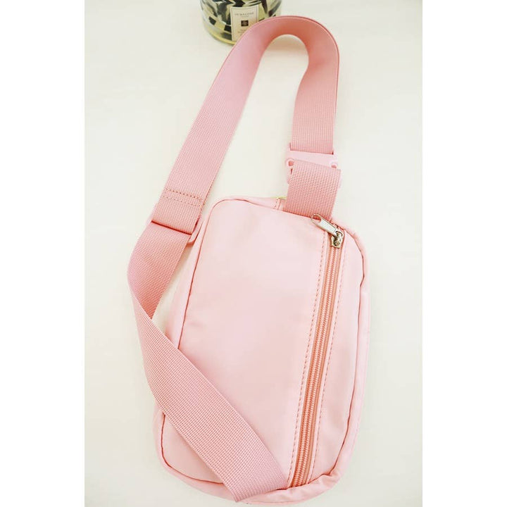 Solid Color Crossbody Fanny Pack Belt Bag: BLACK