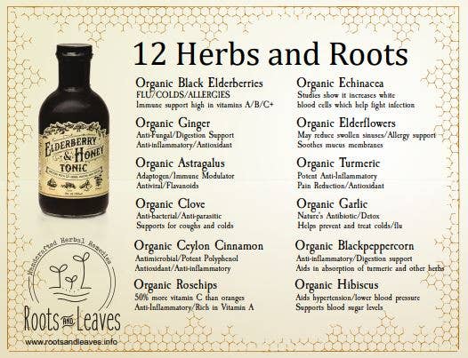 Elderberry &amp; Honey Tonic, 16 oz