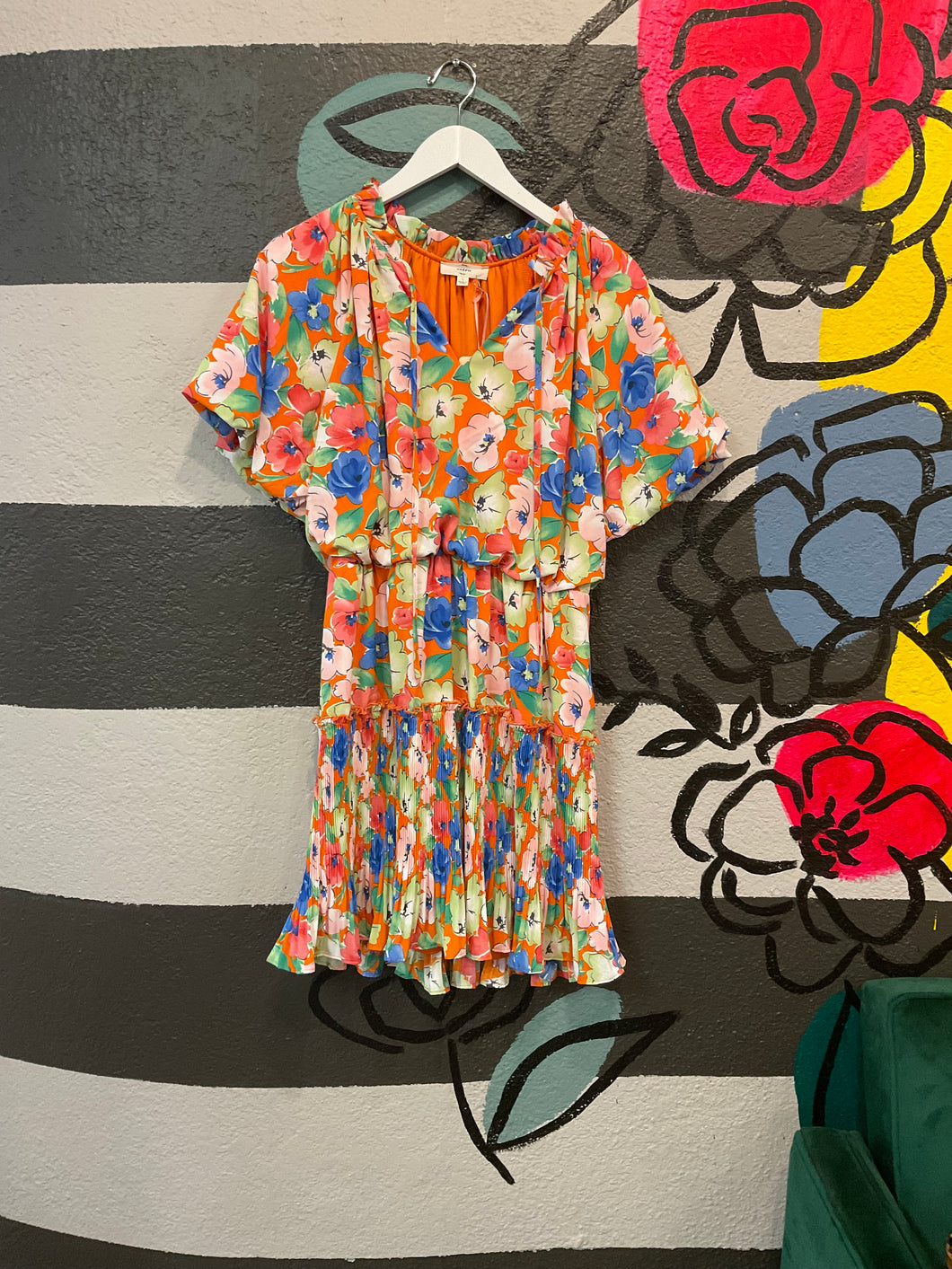 Orange Sherbet Floral Dress