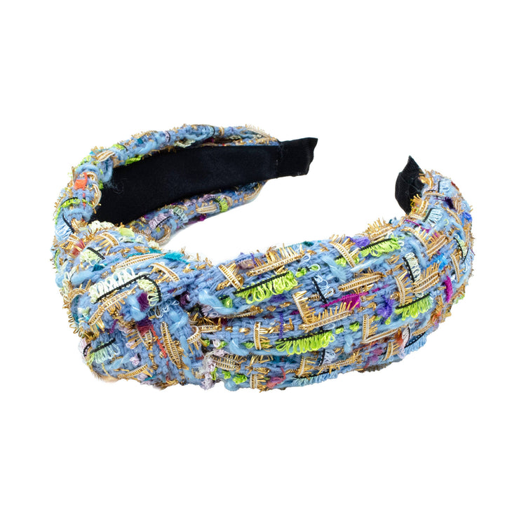 Tweed Mix Knotted Headband: Black