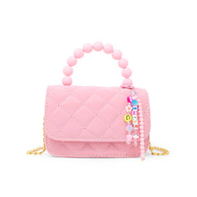 Load image into Gallery viewer, Pearl Handle Message Charm Handbag for Kids: Pink
