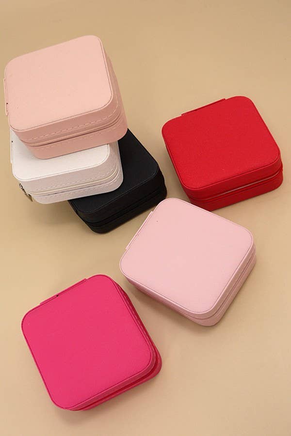 JEWELRY ORGANIZER TRAVEL BOX CASE | 40P532: Black