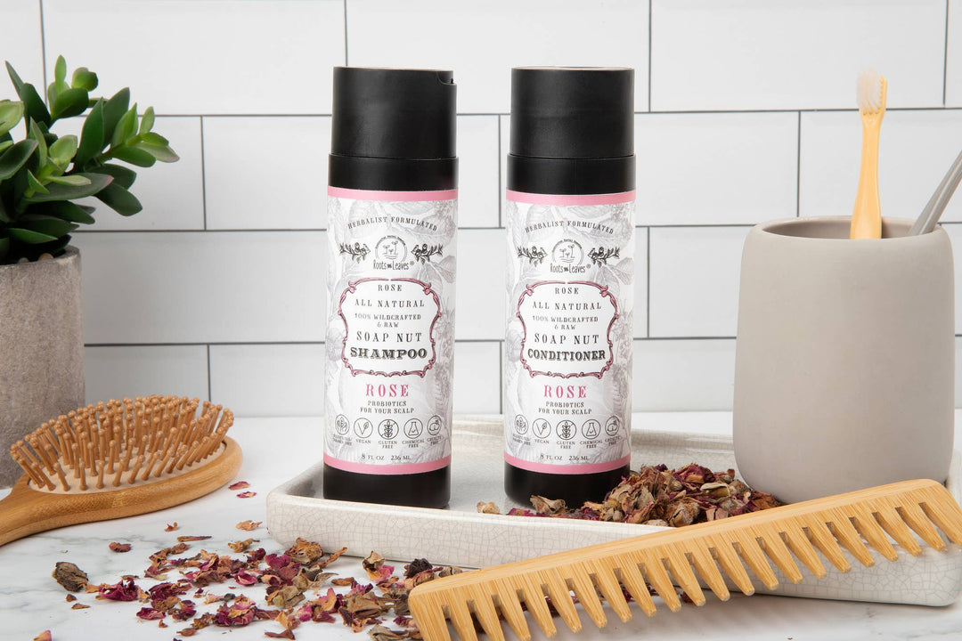 All Natural Soapnut Shampoo and Conditioner SET: Rosemary