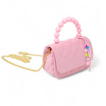 Load image into Gallery viewer, Pearl Handle Message Charm Handbag for Kids: Pink
