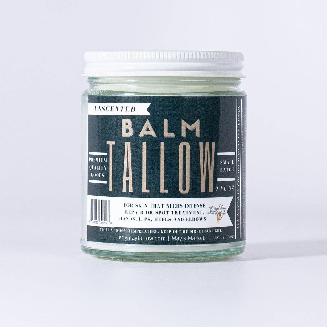 Unscented Grass-Fed Tallow Balm – All-Natural Moisturizer: 9oz