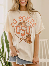 Load image into Gallery viewer, Oklahoma State OSU Cowboys Boots Off White Thrifted Tee LARGE
