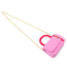 Load image into Gallery viewer, Pearl Handle Message Charm Handbag for Kids: Pink
