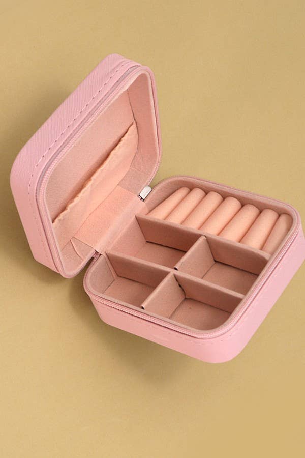 JEWELRY ORGANIZER TRAVEL BOX CASE | 40P532: Black