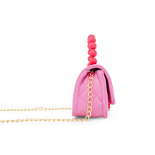 Load image into Gallery viewer, Pearl Handle Message Charm Handbag for Kids: Pink
