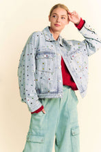 Load image into Gallery viewer, JEWELRY STONES AND STUDS EMBELLISHED DENIM JACKET
