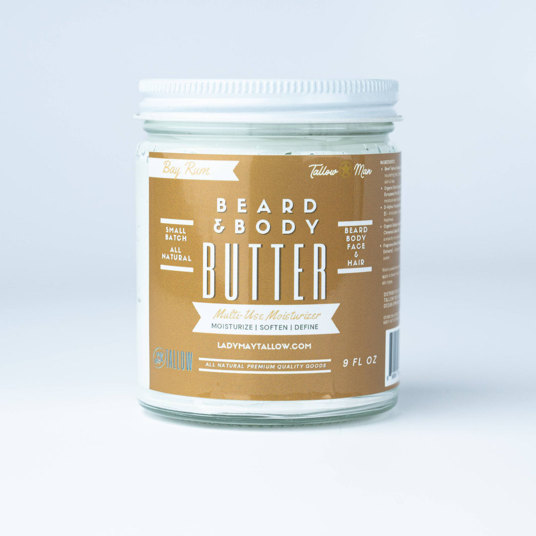 All-Natural Tallow Beard, Hair &amp; Scalp Butter 9oz: OLD TIME BARBERSHOP