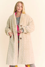 Load image into Gallery viewer, FUZZY RIB PATTERN LONG COAT
